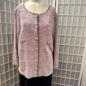Anne Claire/Lord & Tylor, Jacket Rose+Skirts Black Suit Set,Sz XL,Long Sleeve.!
